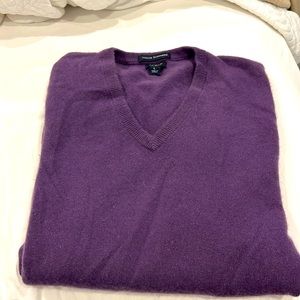 JCREW mens cashmere v neck sweater purple plum size large